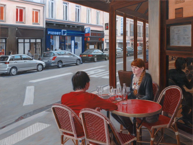 Cafe with Red Table