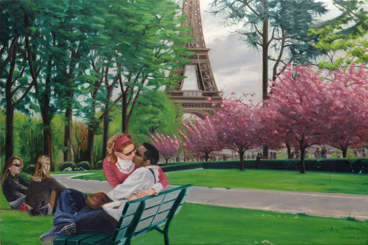 Lovers in the Trocadero Gardens, Paris