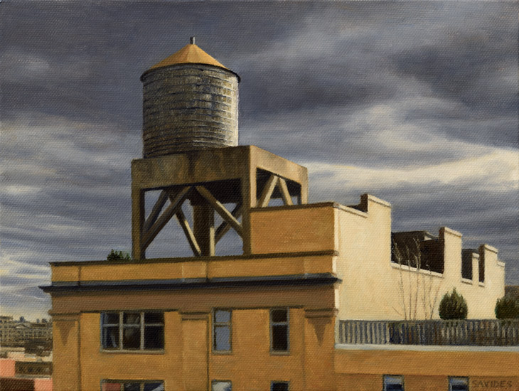 Water Tower with Grey Skies